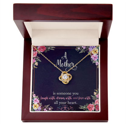To my Mom Love knot necklace with message card, Gift on Mother's Day