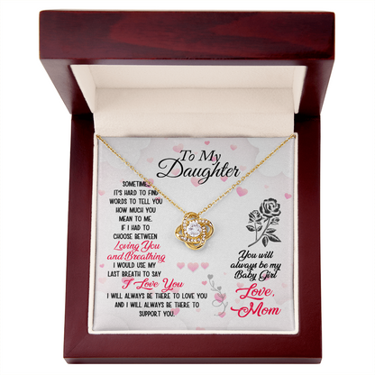 Heart Knot Necklace for Daughter – A Meaningful Gift from Mom with Love Message Card, Birthday Gift - Gift Junction 