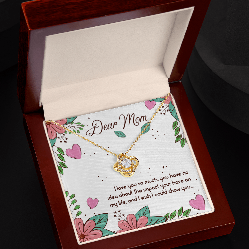To my Mom, Heart Necklace With Customised Message card