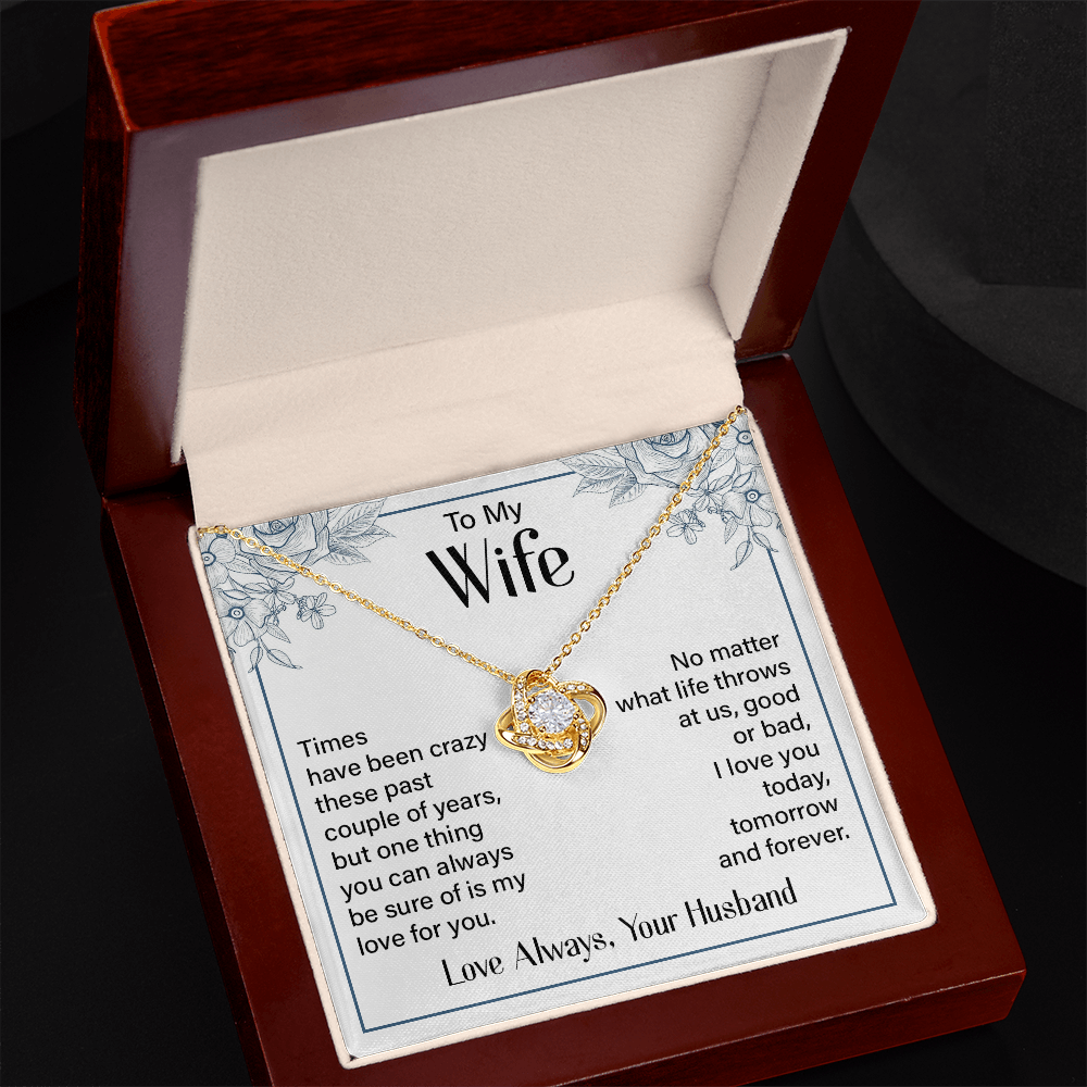 To my Wife, Personalised Gift, Heart Necklace, Any Text, Gift for Her, Birthday, Anniversary - Gift Junction 