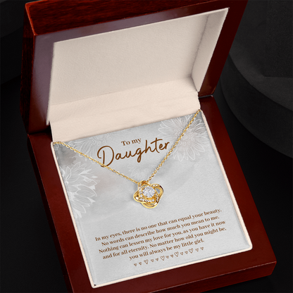 Personalized Gift to my Daughter, Heart Knot Pendant sentimental gift on Birthday, christmas, event - Gift Junction 