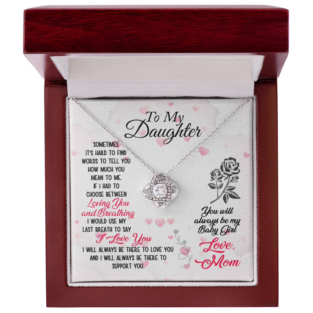 Heart Knot Necklace for Daughter – A Meaningful Gift from Mom with Love Message Card, Birthday Gift - Gift Junction 
