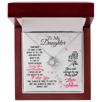 Heart Knot Necklace for Daughter – A Meaningful Gift from Mom with Love Message Card, Birthday Gift - Gift Junction 
