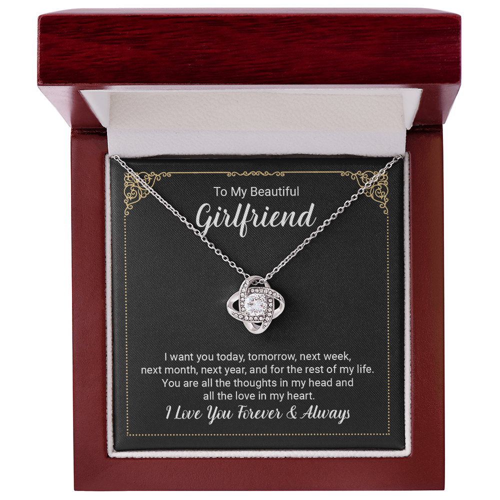 Necklace Gift From Husband w Message Card & Gift box, Wife Gift For Anniversary, Valentine's Day Birthday, Romantic Gifts For Her, To My Beautiful Girlfriend - Gift Junction 