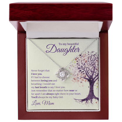 Love Knot Necklace, To my Daughter - Gift Junction 