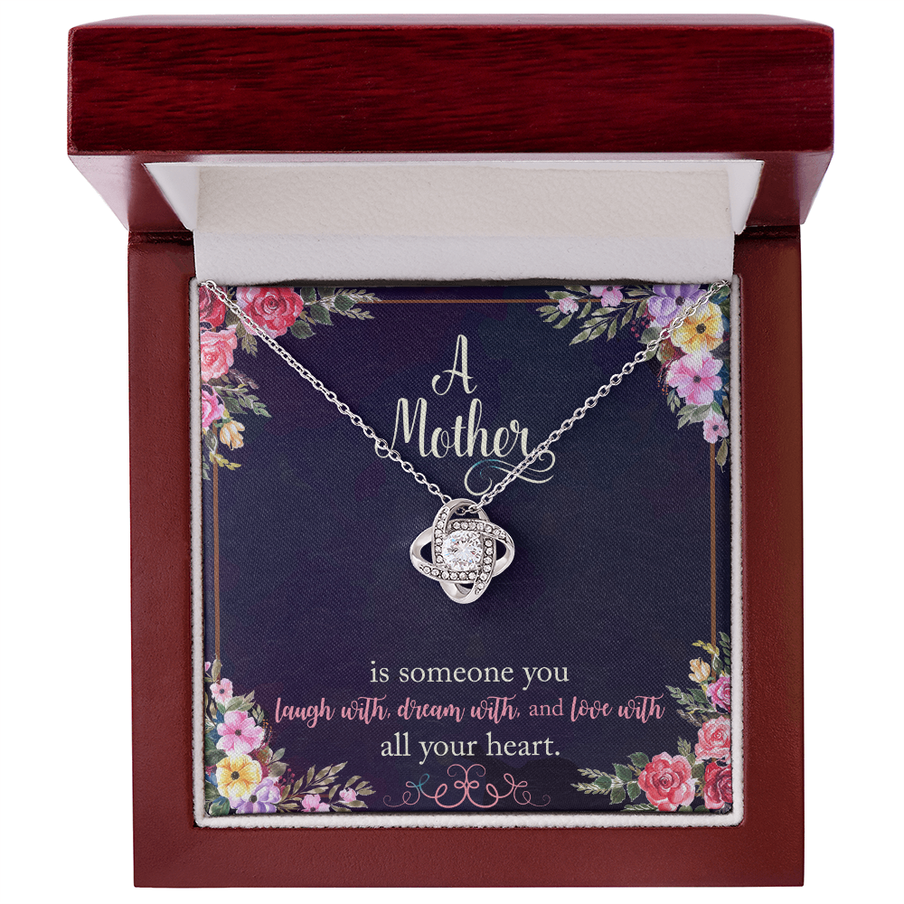 To my Mom Love knot necklace with message card, Gift on Mother's Day