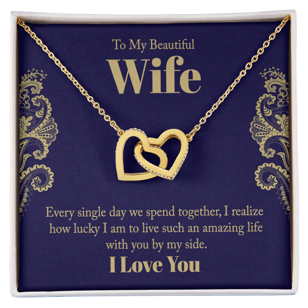 To My Wife interlocking Heart Shaped Presents for Her, Valentines Day Birthday Present for Her GF Wife - Gift Junction 
