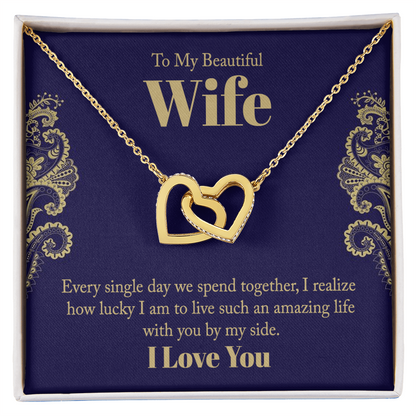 To My Wife interlocking Heart Shaped Presents for Her, Valentines Day Birthday Present for Her GF Wife - Gift Junction 