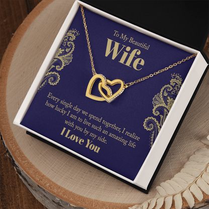 To My Wife interlocking Heart Shaped Presents for Her, Valentines Day Birthday Present for Her GF Wife - Gift Junction 