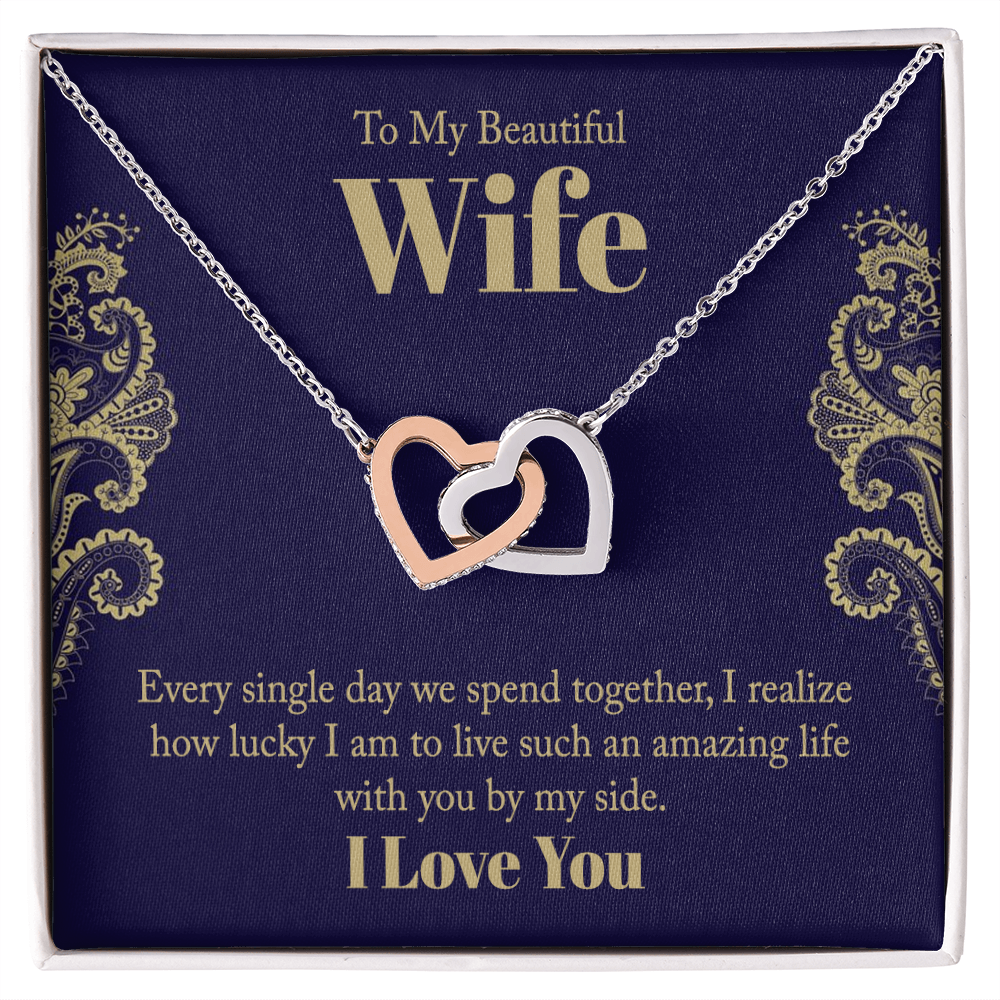 To My Wife interlocking Heart Shaped Presents for Her, Valentines Day Birthday Present for Her GF Wife - Gift Junction 