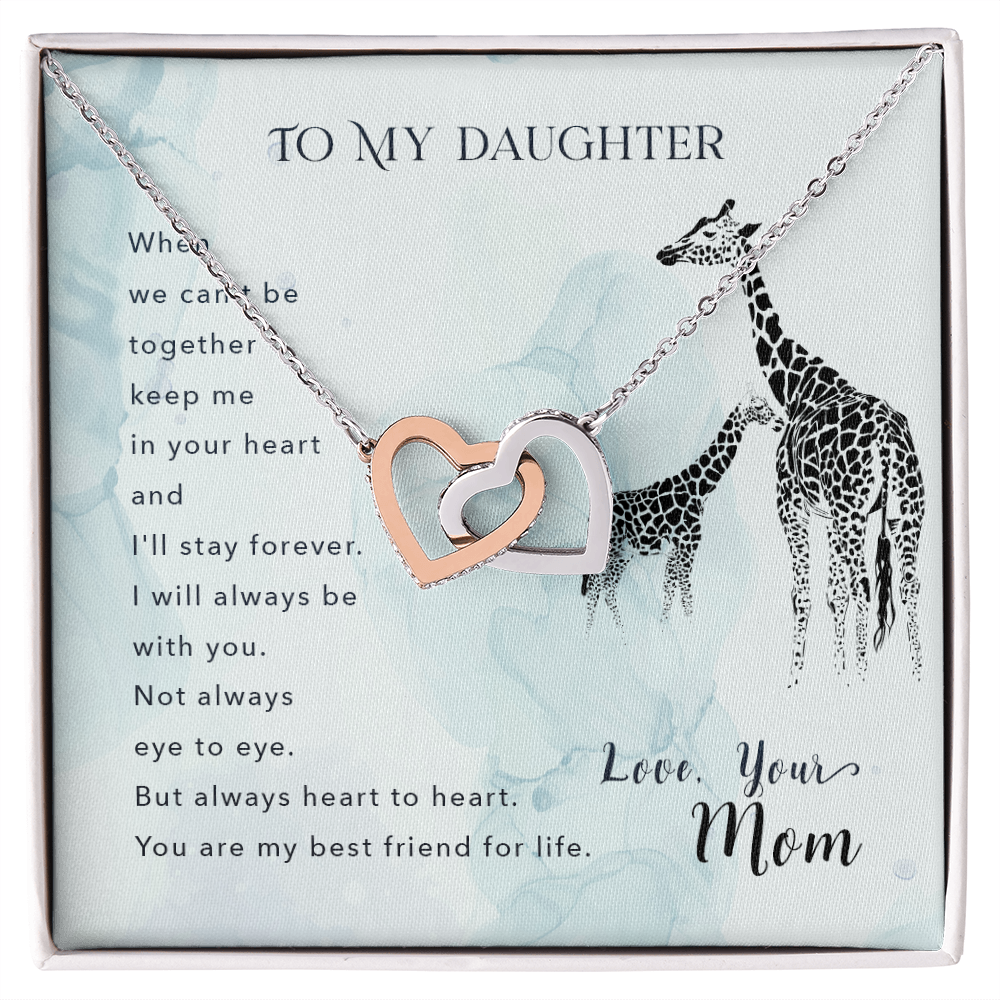 Customised for my Daughter, Heart Necklace Message Card - Gift Junction 