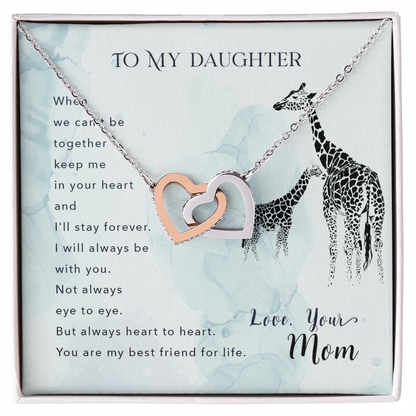 Customised for my Daughter, Heart Necklace Message Card - Gift Junction 