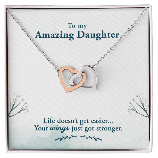 Customised Necklace gift  with message card To my Daughter, on birthday - Gift Junction 