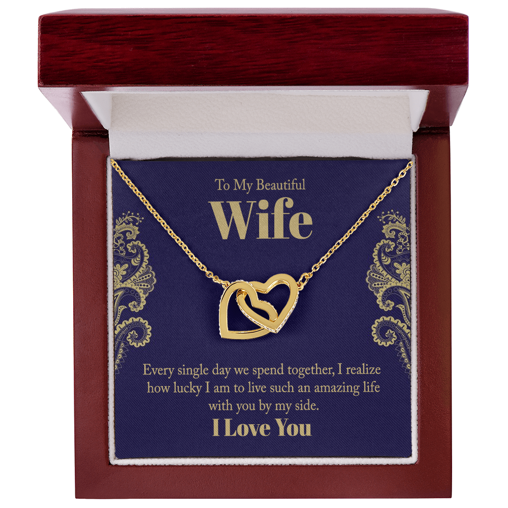 To My Wife interlocking Heart Shaped Presents for Her, Valentines Day Birthday Present for Her GF Wife - Gift Junction 