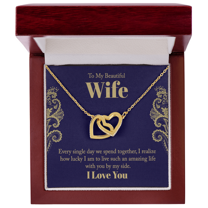To My Wife interlocking Heart Shaped Presents for Her, Valentines Day Birthday Present for Her GF Wife - Gift Junction 