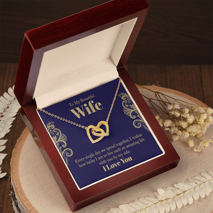 To My Wife interlocking Heart Shaped Presents for Her, Valentines Day Birthday Present for Her GF Wife - Gift Junction 