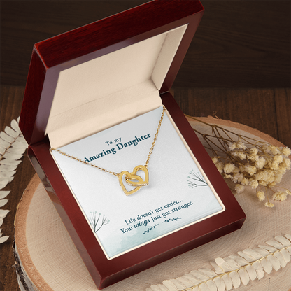 Customised Necklace gift  with message card To my Daughter, on birthday - Gift Junction 