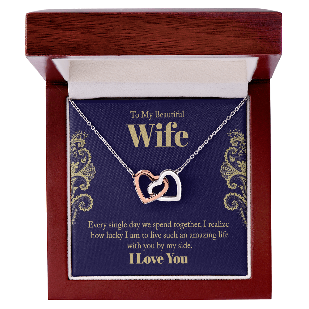 To My Wife interlocking Heart Shaped Presents for Her, Valentines Day Birthday Present for Her GF Wife - Gift Junction 