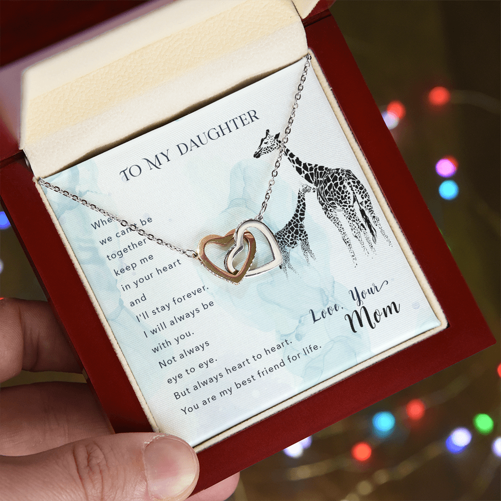 Customised for my Daughter, Heart Necklace Message Card - Gift Junction 