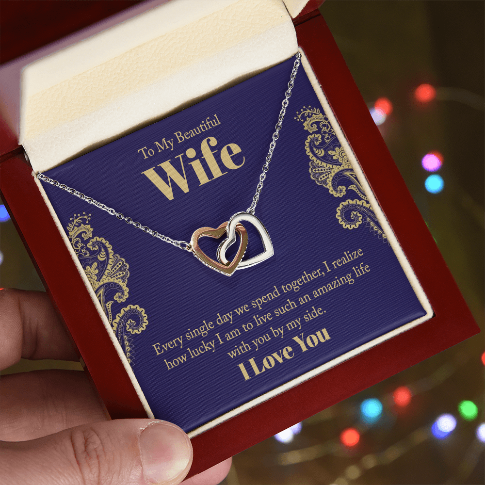 To My Wife interlocking Heart Shaped Presents for Her, Valentines Day Birthday Present for Her GF Wife - Gift Junction 