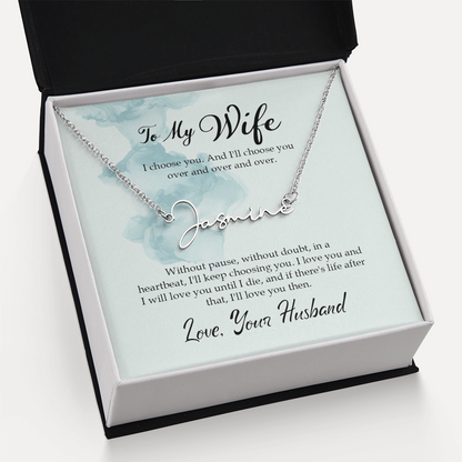 Customised Name Necklace To my Soulmate/Wife - Gift Junction 