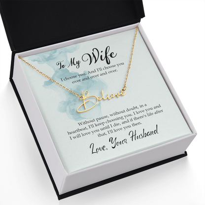 Customised Name Necklace To my Soulmate/Wife - Gift Junction 