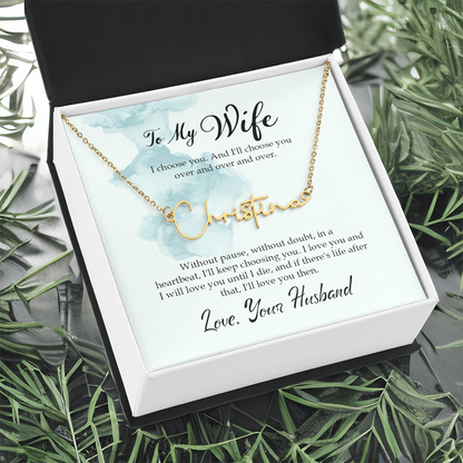 Customised Name Necklace To my Soulmate/Wife - Gift Junction 