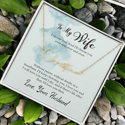 Customised Name Necklace To my Soulmate/Wife - Gift Junction 