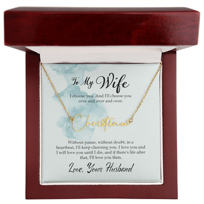 Customised Name Necklace To my Soulmate/Wife - Gift Junction 