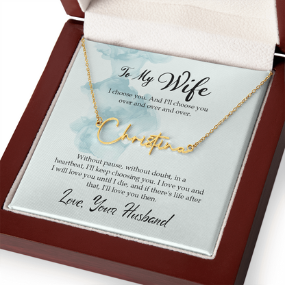 Customised Name Necklace To my Soulmate/Wife - Gift Junction 