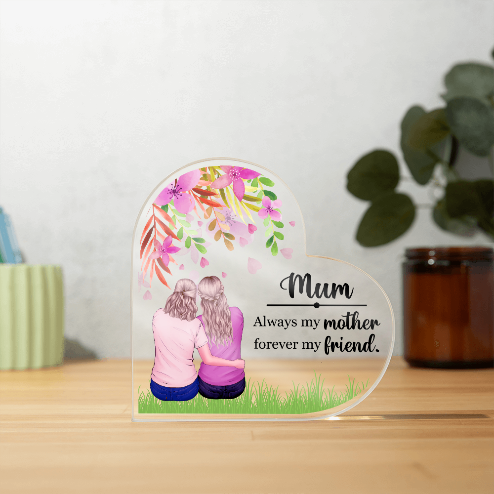 Gift for Mom  Heart Plaque Sentimental Gift for Her Cherished Keepsake to Mum by Daughter, Christmas Present for Her - Gift Junction 