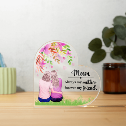 Gift for Mom  Heart Plaque Sentimental Gift for Her Cherished Keepsake to Mum by Daughter, Christmas Present for Her - Gift Junction 