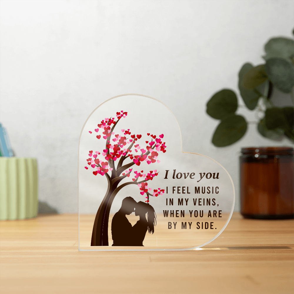 I love You Romantic Acrylic Heart Plaque, Personalized for Valentine's Day - Gift Junction 
