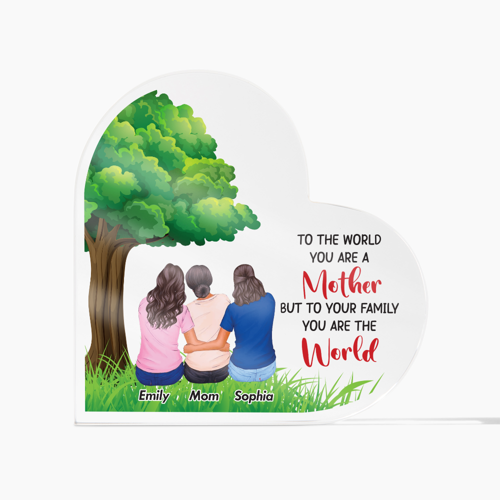 Personalized Mother & Daughters Acrylic Art – “To the World You Are a Mother” Custom Family Gift for Mom, Mother's Day Keepsake - Gift Junction 