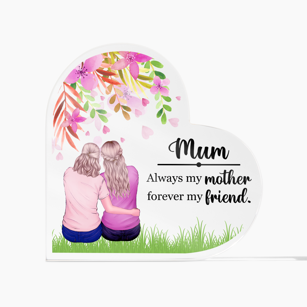 Gift for Mom  Heart Plaque Sentimental Gift for Her Cherished Keepsake to Mum by Daughter, Christmas Present for Her - Gift Junction 