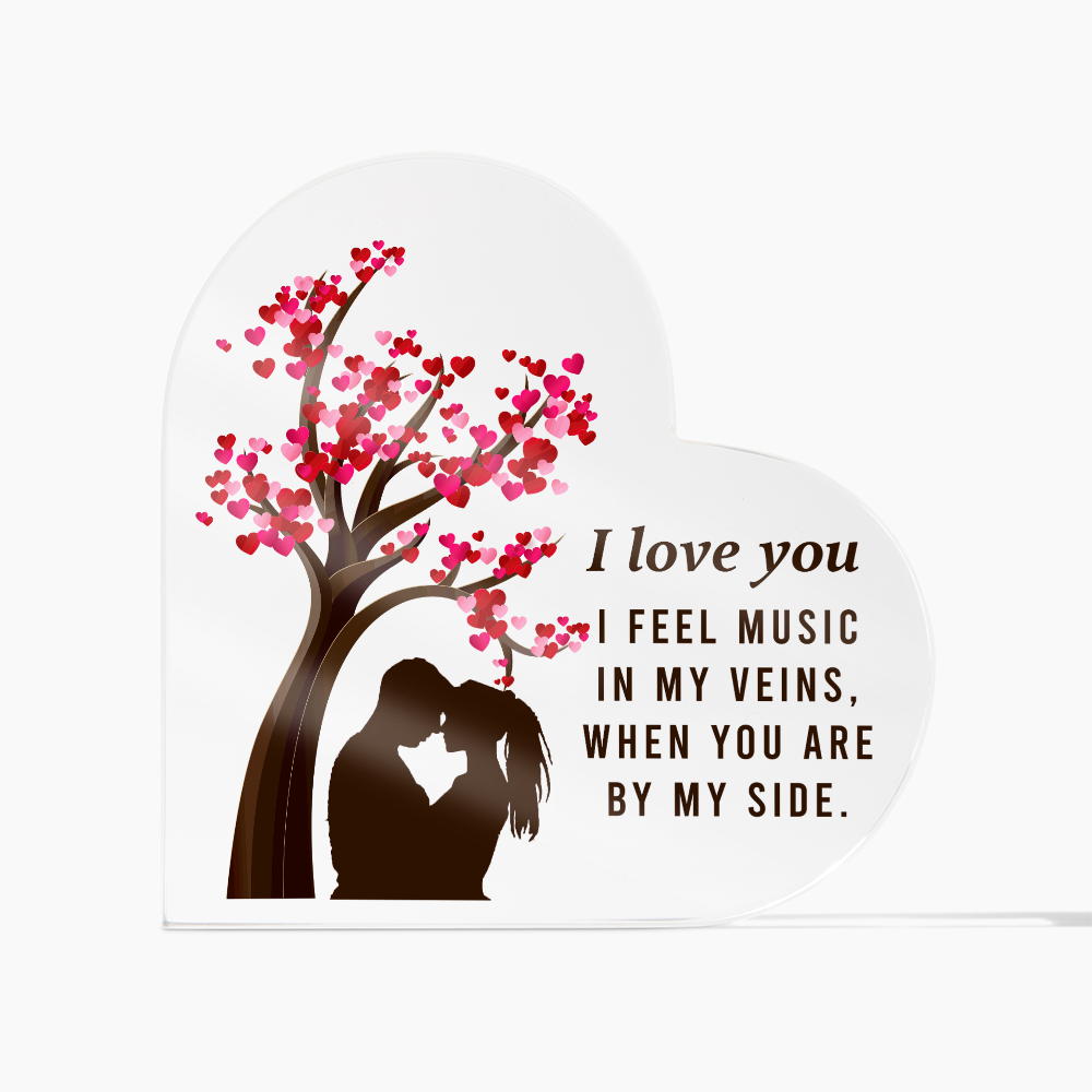 I love You Romantic Acrylic Heart Plaque, Personalized for Valentine's Day - Gift Junction 