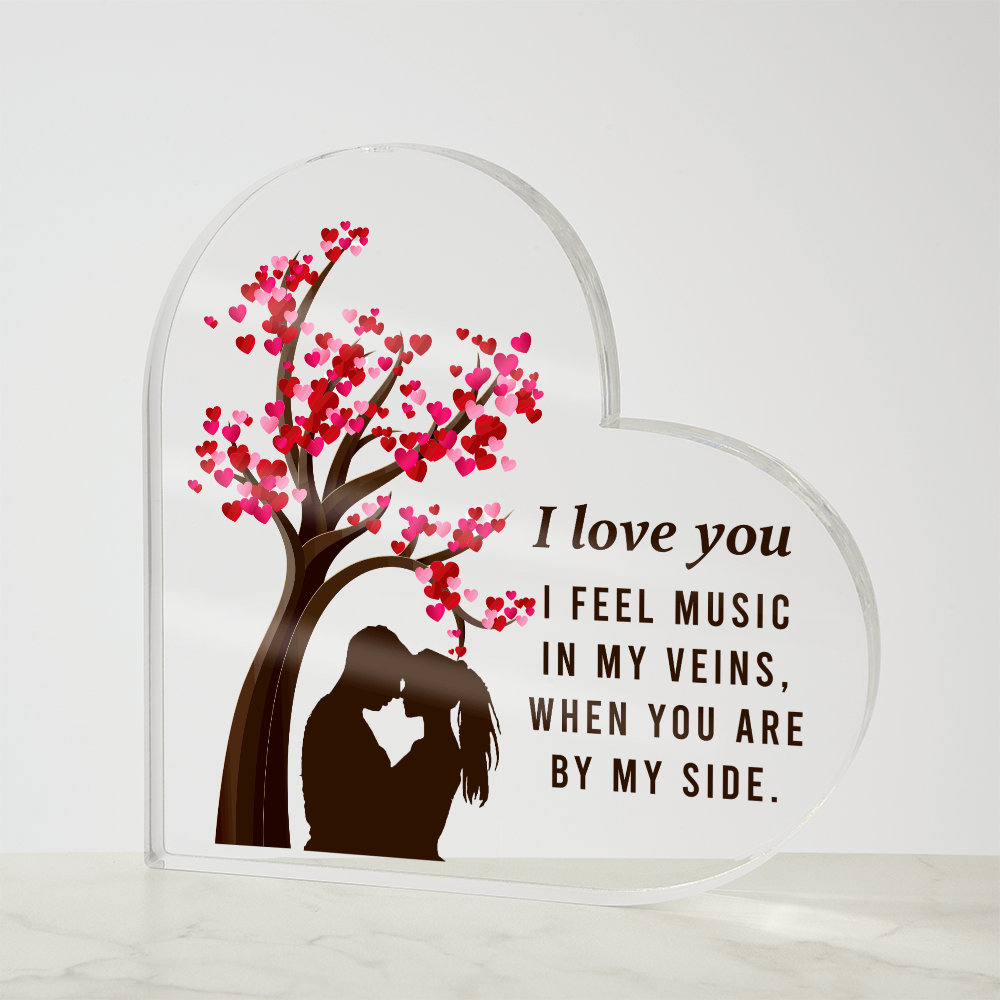 I love You Romantic Acrylic Heart Plaque, Personalized for Valentine's Day - Gift Junction 