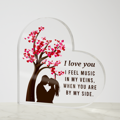 I love You Romantic Acrylic Heart Plaque, Personalized for Valentine's Day - Gift Junction 