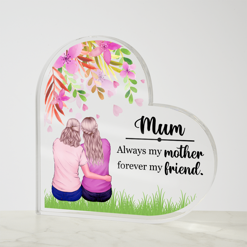 Gift for Mom  Heart Plaque Sentimental Gift for Her Cherished Keepsake to Mum by Daughter, Christmas Present for Her - Gift Junction 
