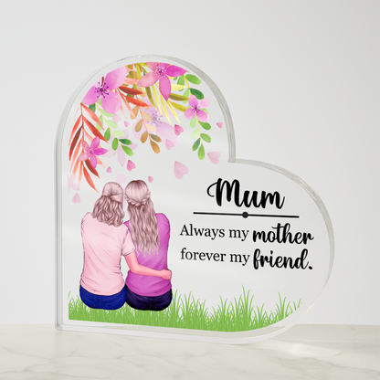 Gift for Mom  Heart Plaque Sentimental Gift for Her Cherished Keepsake to Mum by Daughter, Christmas Present for Her - Gift Junction 