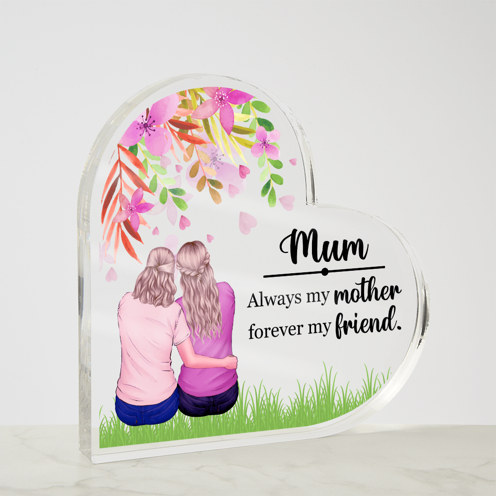 Gift for Mom  Heart Plaque Sentimental Gift for Her Cherished Keepsake to Mum by Daughter, Christmas Present for Her - Gift Junction 