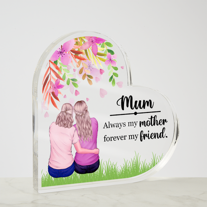 Gift for Mom  Heart Plaque Sentimental Gift for Her Cherished Keepsake to Mum by Daughter, Christmas Present for Her - Gift Junction 