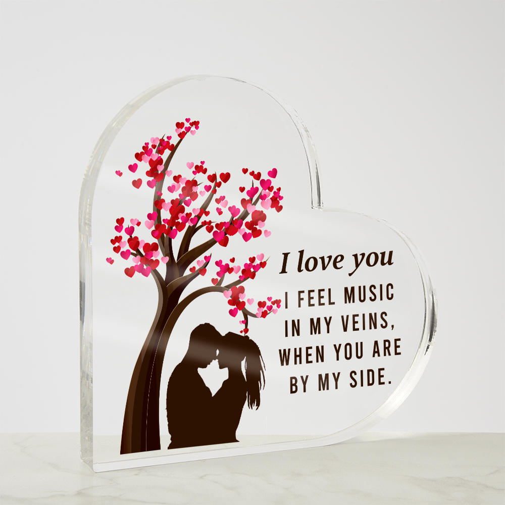 I love You Romantic Acrylic Heart Plaque, Personalized for Valentine's Day - Gift Junction 