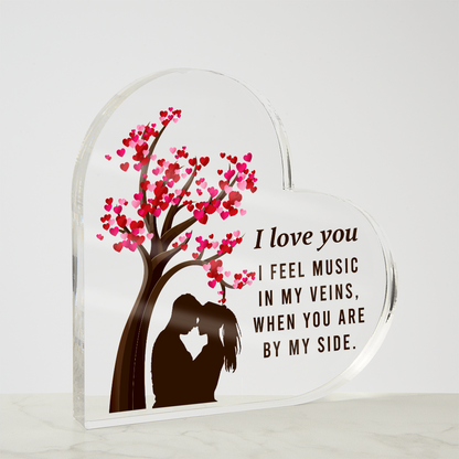 I love You Romantic Acrylic Heart Plaque, Personalized for Valentine's Day - Gift Junction 