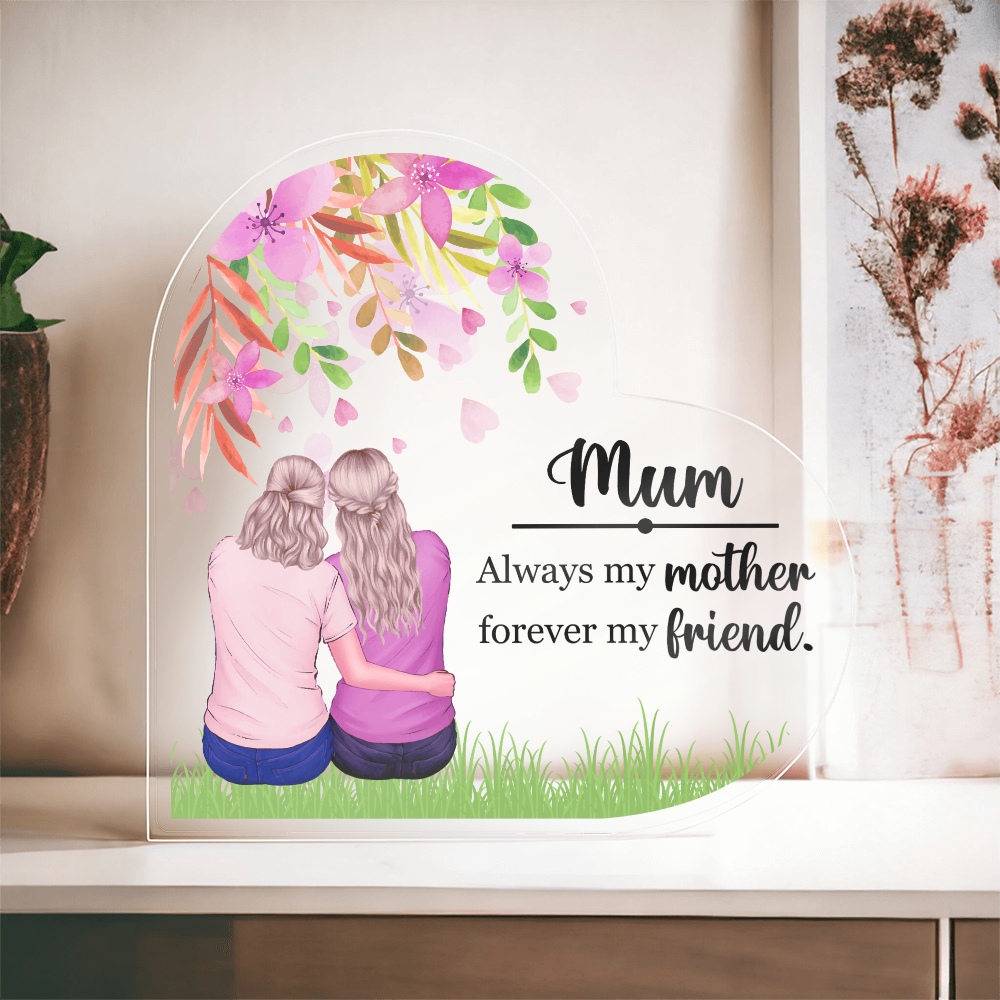 Gift for Mom  Heart Plaque Sentimental Gift for Her Cherished Keepsake to Mum by Daughter, Christmas Present for Her - Gift Junction 