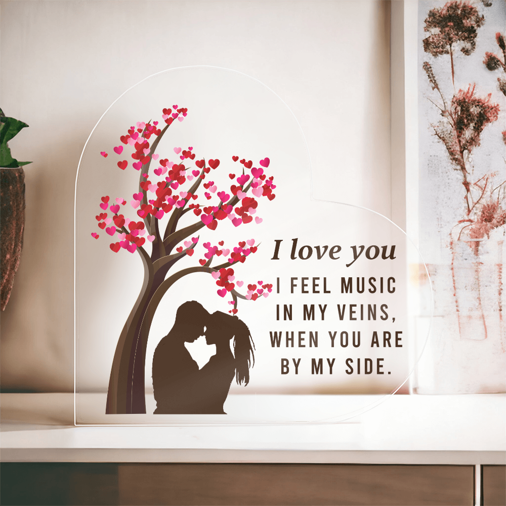 I love You Romantic Acrylic Heart Plaque, Personalized for Valentine's Day - Gift Junction 