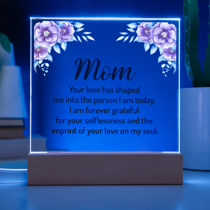 Acrylic heart Customised  plaque, To my Mom Best gift on Mother's Day