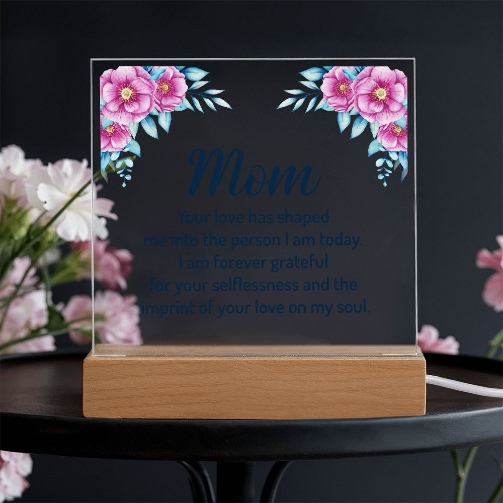 Acrylic heart Customised  plaque, To my Mom Best gift on Mother's Day