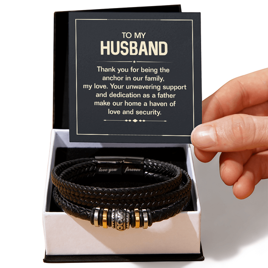 Gift Idea to my Husband, Message card with Bracelet - Gift Junction 