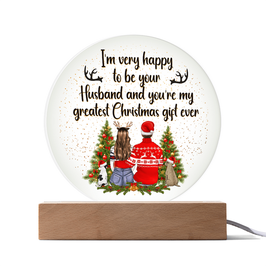 Printed Acrylic Circle Plaque  Husband  To Wife gift